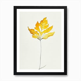 Marigold Leaf Minimalist Watercolour 2 Art Print