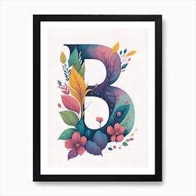 Colorful Letter B Illustration 8 Art Print