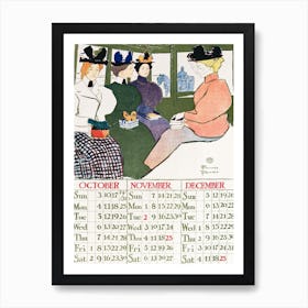 Vintage Calendar (1898), Edward Penfield Art Print
