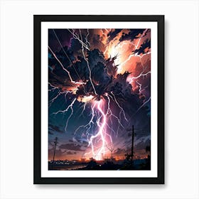 Lightning In The Sky 15 Art Print