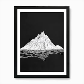 Beinn A Chleibh Mountain Line Drawing 3 Art Print
