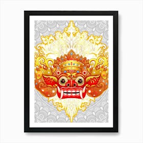 Bahasa Indonesia - Barong, Balinese mask, Bali mask print Art Print