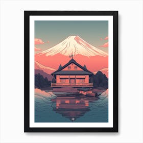 Mount Fuji Japan Travel Illustration 5 Art Print