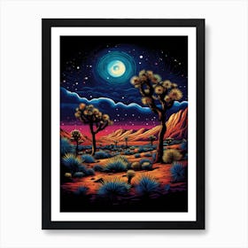 Joshua Tree At Night, Nat Viga Style (4) Art Print