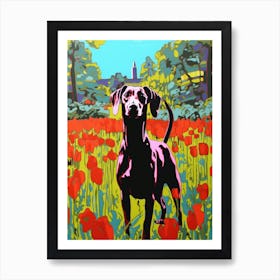 A Painting Of A Dog In Brooklyn Botanic Garden, Usa In The Style Of Pop Art 03 Art Print