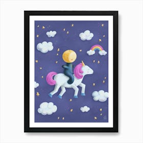 Fool Moon on a unicorn Art Print