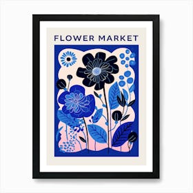 Blue Flower Market Poster 5 Art Print