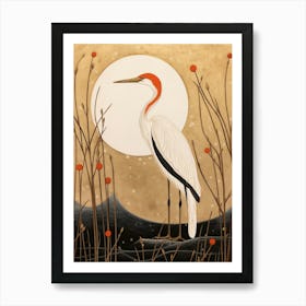 Bird Illustration Stork 2 Art Print