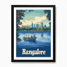 Aihrgdesign A Retro Travel Poster For Bangalore 1 Art Print