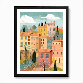 Cortona, Italy Illustration Art Print