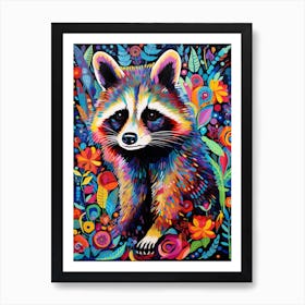 A Cozumel Raccoon Vibrant Paint Splash 4 Art Print