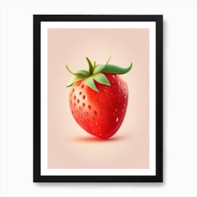 A Single Strawberry, Fruit, Comic 2 Art Print