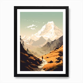 Great Himalaya Trail Nepal 4 Hiking Trail Landscape Art Print