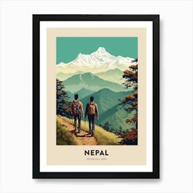 Poon Hill Trek Nepal 4 Vintage Hiking Travel Poster Art Print