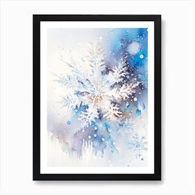 Cold, Snowflakes, Storybook Watercolours 2 Art Print