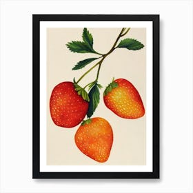 Strawberry Watercolour Fruit Painting Fruit Art Print