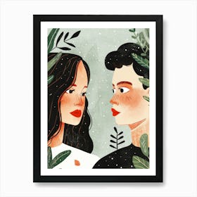 Illustration Of A Couple 6 Art Print