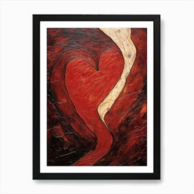 Impasto Red Heart Art Print