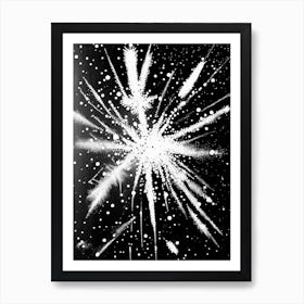 Bullet, Snowflakes, Black & White 2 Art Print