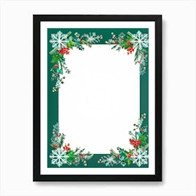 An Ornate Fanciful Christmas Frame Rich In Holiday Decor Where Details Of Garlands Ornaments An (2) Art Print