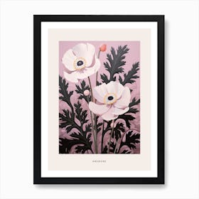 Flower Illustration Anemone 4 Poster Art Print