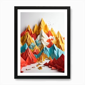 Origami Mountains Art Print