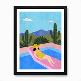 Cactus In The Pool Art Print