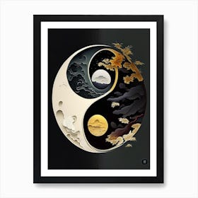 Repeat Yin and Yang Illustration Art Print