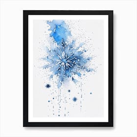 Graupel, Snowflakes, Minimalist Watercolour 4 Art Print