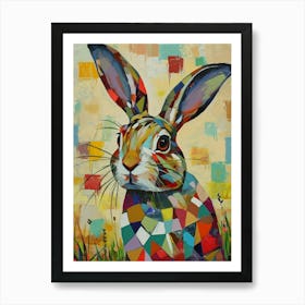 Harlequin Rabbit Painting 3 Art Print