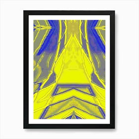 Abstract - Yellow And Blue Abstract Painting Art Print