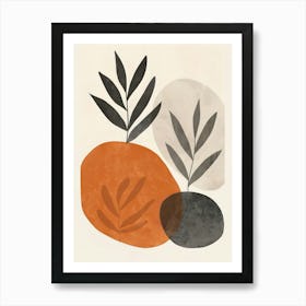 Painted Shapes And Plants 3 Art Print