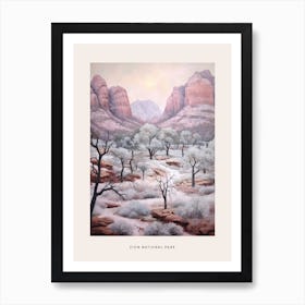 Dreamy Winter National Park Poster  Zion National Park United States 3 Art Print