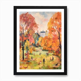 Autumn City Park Painting Brockwell Park London 1 Art Print