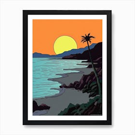 Minimal Design Style Of Maui Hawaii, Usa 1 Art Print