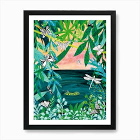 Crocodile In The Jungle Art Print