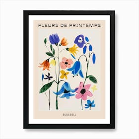 Spring Floral French Poster  Bluebell 1 Art Print