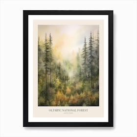 Autumn Forest Landscape Olympic National Forest 2 Poster Art Print