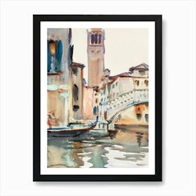A Bridge And Campanile, Venice, John Singer Sargent Art Print