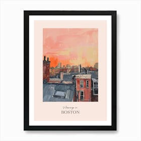 Mornings In Boston Rooftops Morning Skyline 1 Art Print