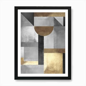 Gold and metal geometry 10 Art Print