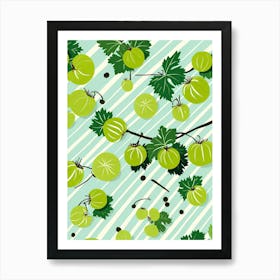 Gooseberries Fruit Summer Illustration 3 Póster