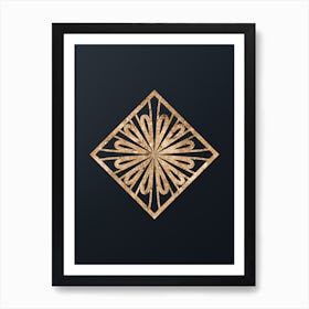 Abstract Geometric Gold Glyph on Dark Teal n.0160 Art Print