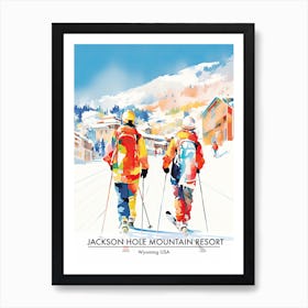 Jackson Hole Mountain Resort   Wyoming Usa, Ski Resort Poster Illustration 0 Art Print