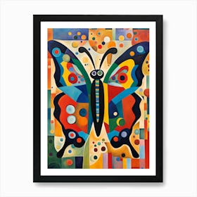 Colourful Abstract Butterfly v2 Art Print