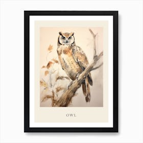 Beatrix Potter Inspired  Animal Watercolour Owl 2 Art Print