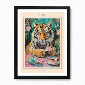 Kitsch Tiger Tea Party Poster 3 Art Print