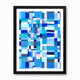 Austin Painted Abstract - Blue Art Print