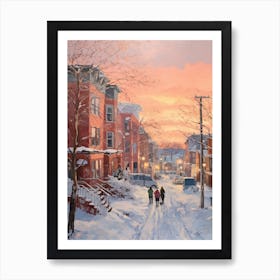 Dreamy Winter Painting Boston Usa 3 Art Print