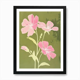 Pink & Green Evening Primrose 2 Art Print